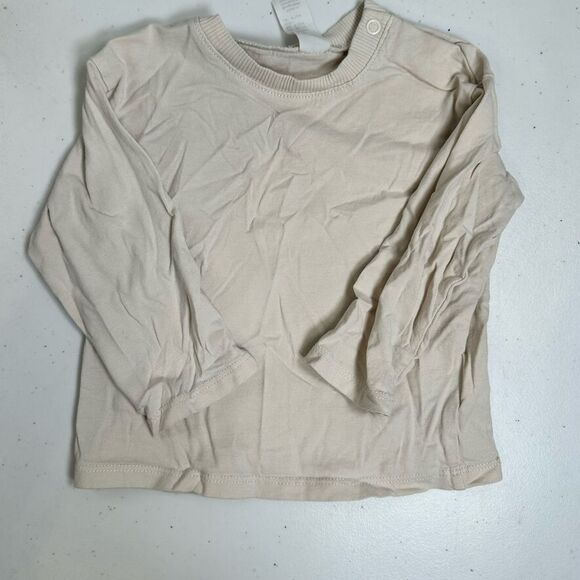EUC H&M Baby Boy 3 Long Sleeve Tees Brown., Cream & Green Casual - Size 12M - Picture 5 of 10